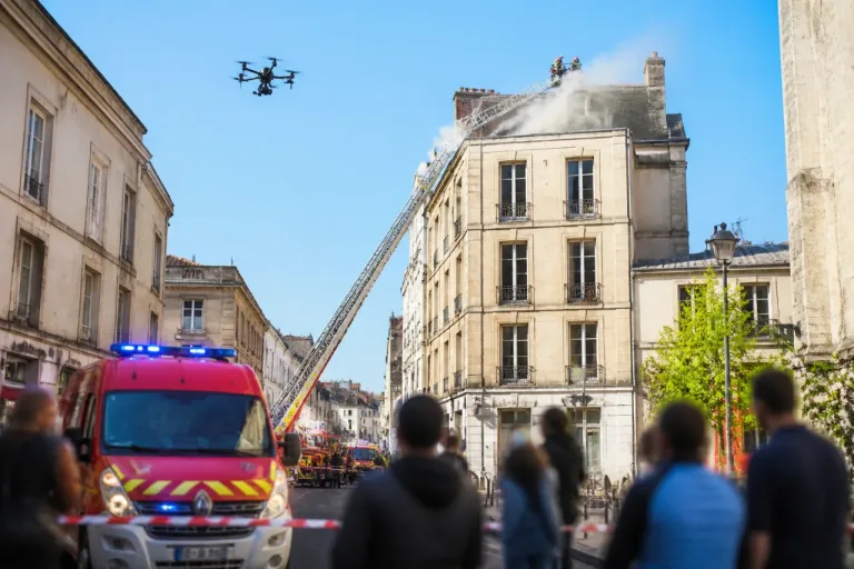 Incendie au centre de Poitiers : 45 pompiers mobilisés place Charles-de-Gaulle