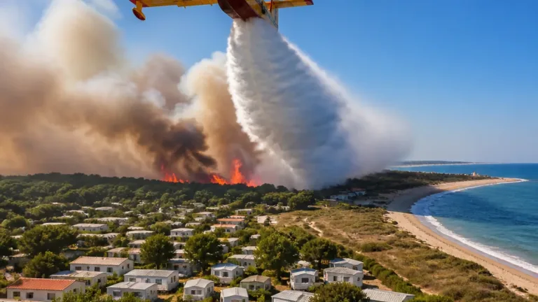 Incendie aux Sables-d’Olonne : des bombardiers d’eau mobilisés, 2 000 campeurs évacués