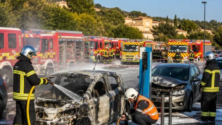 Incendie d’une voiture électrique à Mougins : deux blessés, la batterie mise en cause