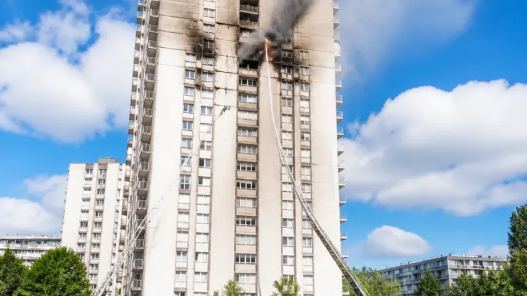 Incendie dans le 8e arrondissement : un appartement au 13e étage ravagé à Lyon