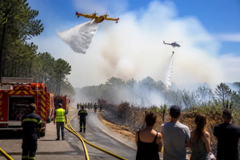 Incendie dans le Médoc : 50 personnes évacuées, fort dispositif pour maîtriser le feu