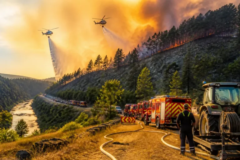 Incendie dans les gorges de l'Allier : plus de 100 hectares partis en fumée, vaste dispositif de secours