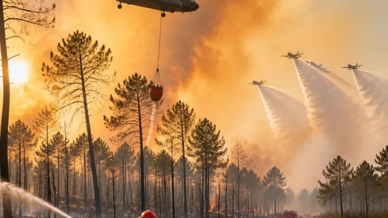 Incendie dans les Landes : près de 1 600 hectares brûlés, un Chinook prêté par l’Australie engagé