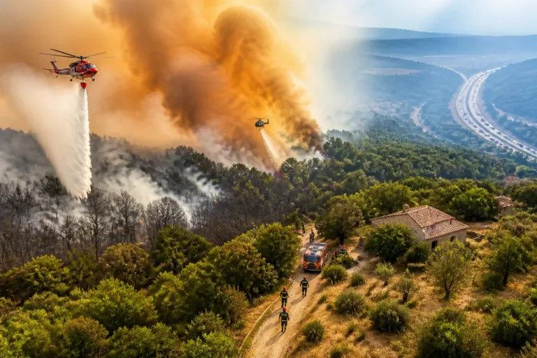 Incendie entre Toulaud et Saint‑Georges‑les‑Bains : plusieurs dizaines d'hectares partis en fumée