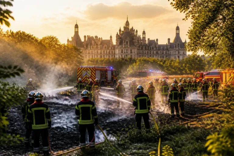 Incendie maîtrisé au domaine de Chambord : une trentaine de pompiers engagés