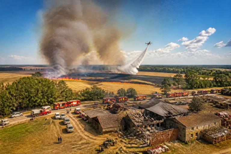 Incendie près d'Aurouer : les secours mobilisés pour protéger les habitants de Moulins et ses proches