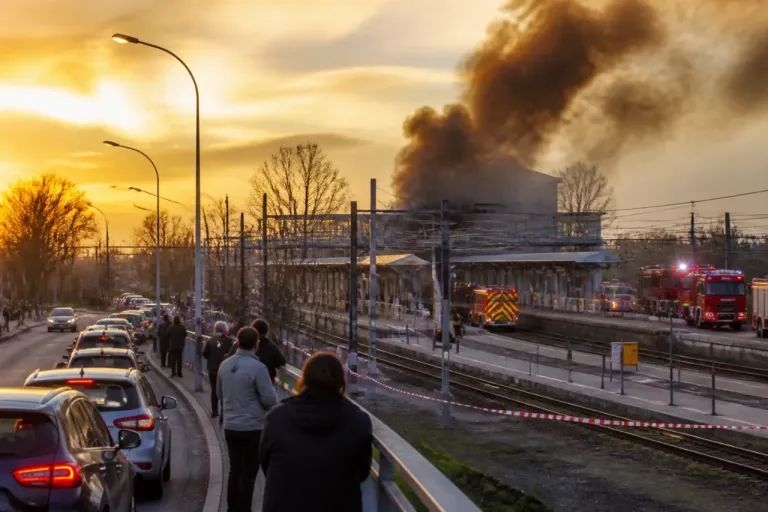 Incendie spectaculaire à la gare d'Achères Grand Cormier : le feu maîtrisé, trafic perturbé