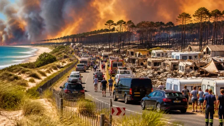 Incendie « XXL » en Gironde : 10 000 ha brûlés, évacuations massives sur le littoral