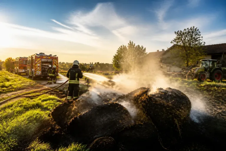 Incendies dans l’Ain : feux de foins et haie maîtrisés par les pompiers en moins de 24 heures