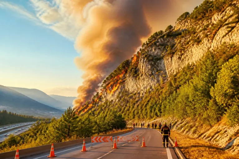 Incendies dans la région : un feu en cours à Nantua, la D74 fermée, plus de 1 400 ha brûlés dans la Drôme