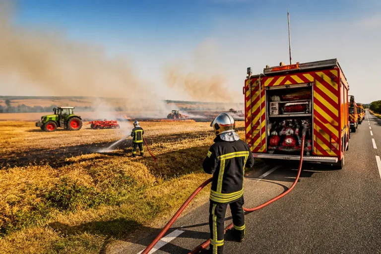 Incendies sur les cultures : la Marne en vigilance rouge, les pompiers se mobilisent