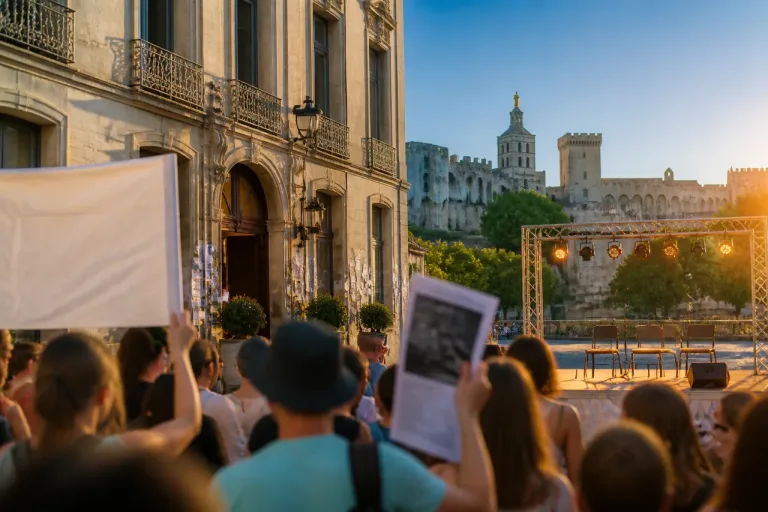 Jean‑Luc Mélenchon à Avignon pour soutenir les professionnels du spectacle en grève