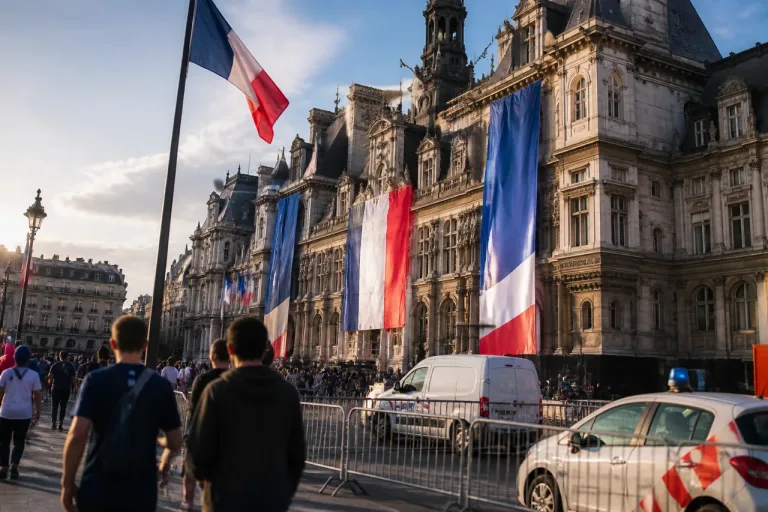 L'Hôtel de Ville s'affiche aux couleurs des Bleus avant France‑Maroc