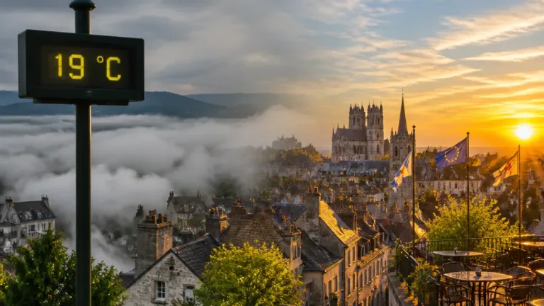 Laon : ciel couvert puis voilé, températures de 19 °C à 29 °C attendues