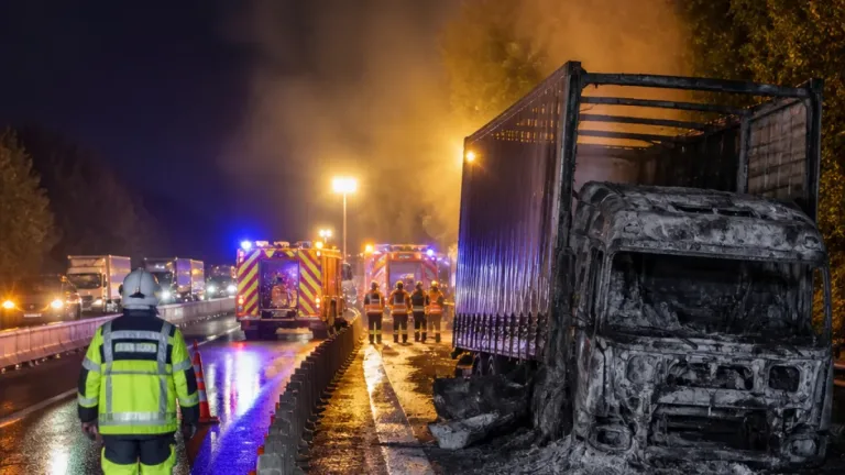 Laon : fermeture de l’A26 à la hauteur de Nouvion-et-Catillon après l’incendie d’un poids lourd