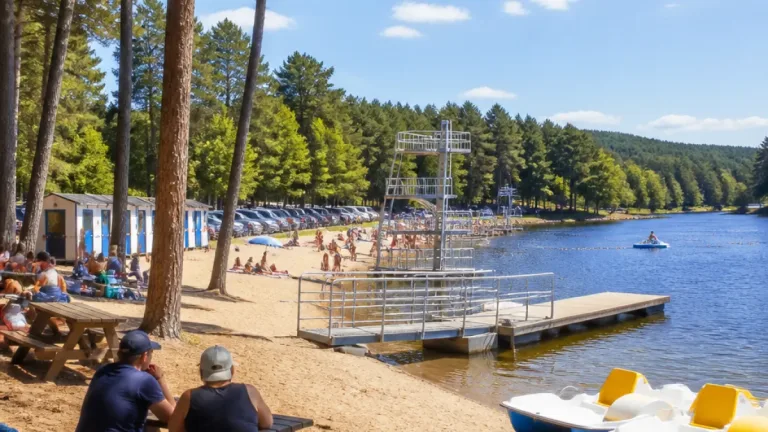 Le lac de Miel, plage aménagée et plongeoirs : un lieu de baignade qui attire la Corrèze