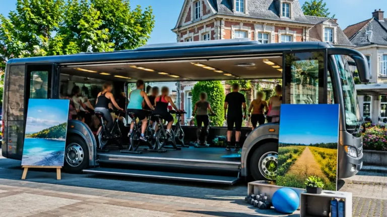 Le Mobil’bus sport santé : une salle de sport roulante à l’arrêt de Moreuil, prochaine étape Mers‑les‑Bains