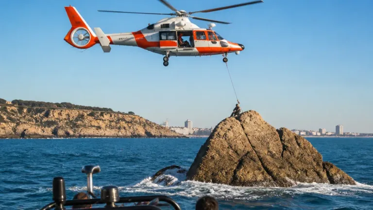 Les Sables-d'Olonne : un baigneur hélitreuillé au large de l’île de Ré, les secours en action