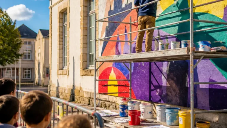 Limoges : Popei, un artiste local qui peint cinq fresques dans les écoles de la Haute-Vienne