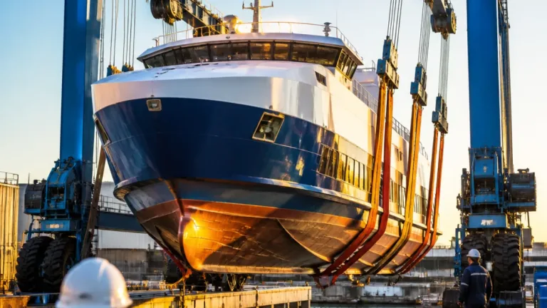 Lorient : le nouveau élévateur à bateaux permet de sortir un ferry de plus de 650 tonnes