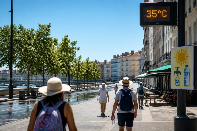 Lyon : vigilance jaune et pic à 35°C ce lundi, conseils et implications locales