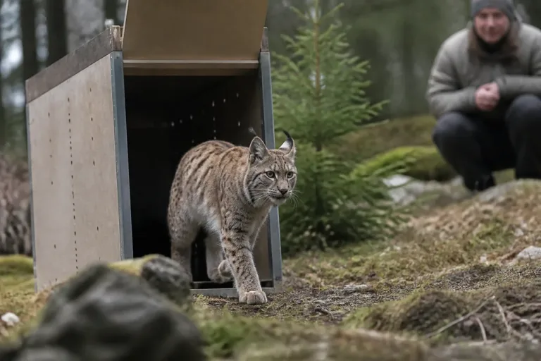 Massif des Vosges : une jeune lynx relâchée, un jalon inédit pour l’espèce en déclin