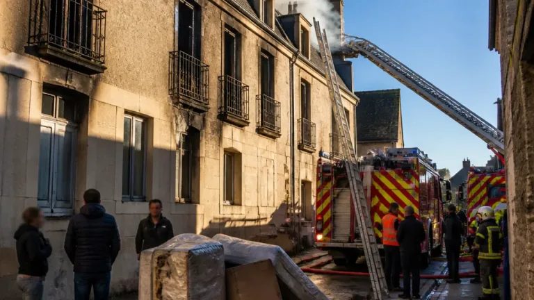 Mayenne : un incendie détruit neuf appartements, une habitante évite un drame