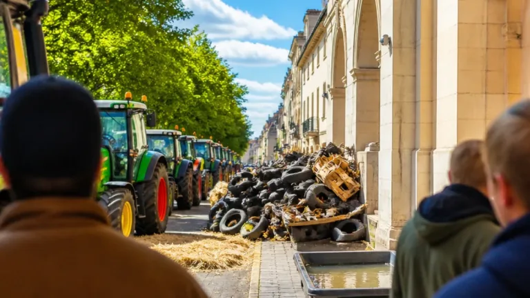 Mont-de‑Marsan : des agriculteurs déposent pneus et déchets pour réclamer des aides d’urgence