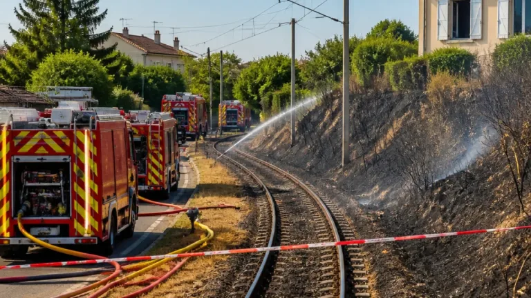 Montauban : un feu de broussailles stoppe le trafic SNCF et détruit 8 000 m²