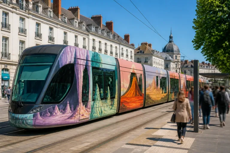 Nantes : un tram métamorphosé par Pauline Barzilaï pour le Voyage à Nantes