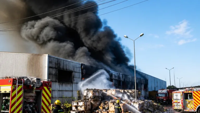 Nevers : incendie majeur à la recyclerie Suez, le centre de tri évacué