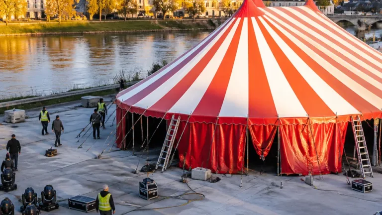 Nevers : l'école de cirque Acroballe installe enfin son chapiteau aux Bords-de-Loire