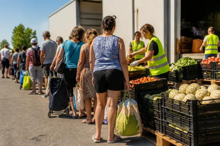 Nîmes : affluence record à la distribution de fruits et légumes de la Banque alimentaire