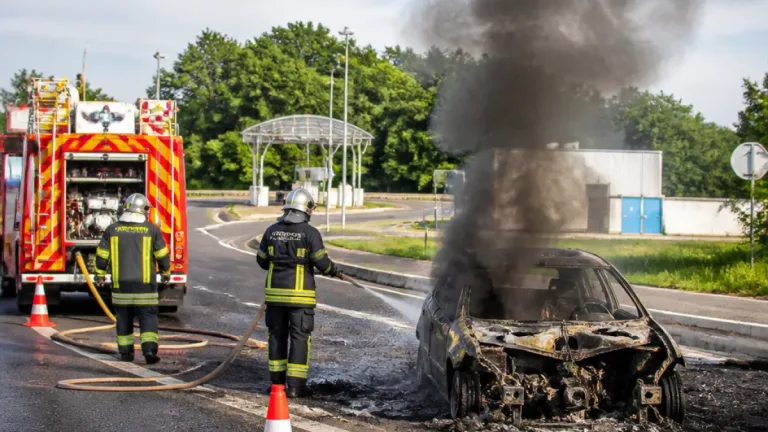 Niort : une voiture s'embrase sur l'aire de Sainte-Eanne, l'aire brièvement fermée