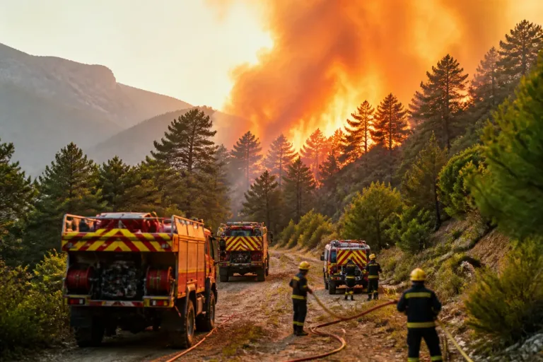 Onze pompiers des Ardennes en renfort sur un feu majeur près de Die (Drôme)