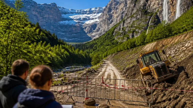 Orages : coulée de boue et route coupée, accès restreint au cirque de Gavarnie