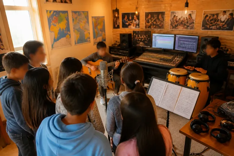 Perpignan : des collégiens enregistrent une chanson avec des demandeurs d’asile