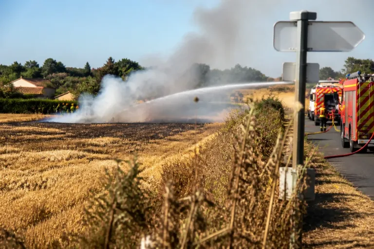 Plusieurs feux de chaume mobilisent les pompiers en Maine-et-Loire, alerte en période de sécheresse