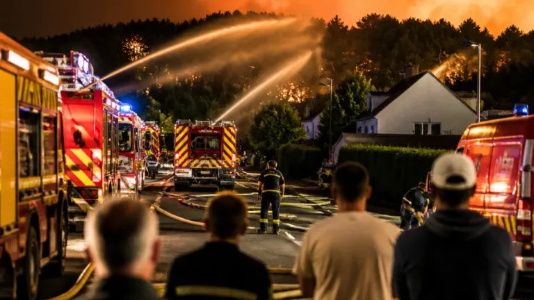 Plusieurs feux de végétation mobilisent 218 pompiers en Loire‑Atlantique, habitations évacuées