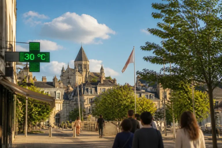 Poitiers : ciel limpide au lever, chaleur jusqu’à 30 °C et vent de nord-ouest