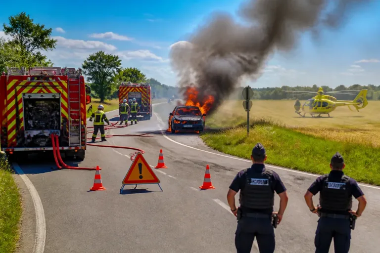 Près de Saint-Fargeau, deux Auxerrois sauvent un couple et leur chien d’une voiture en flammes
