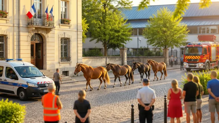 Quatre chevaux se promènent dans les rues de Collégien avant d'être ramassés sans blessure