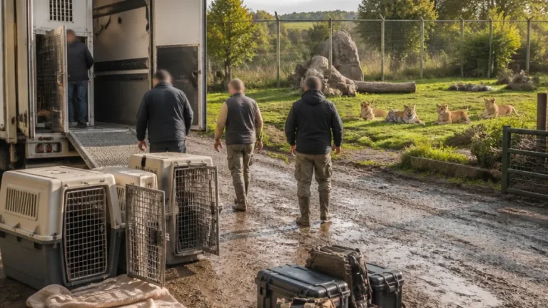 Quatre grands félins prennent leur retraite au refuge de Saint‑Martin‑la‑Plaine