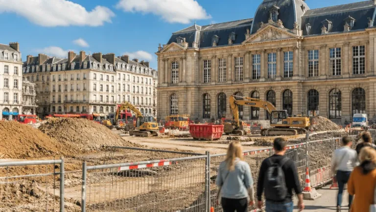 Rennes : la place de la République transformée par le chantier de la Vilaine