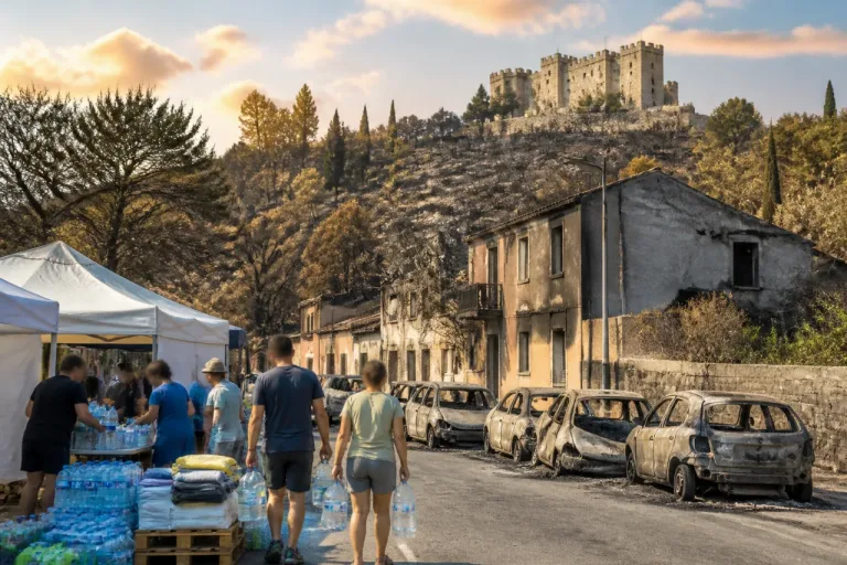 Rodès retrouve ses habitants après l'incendie, bilan humain et matériel encore lourd