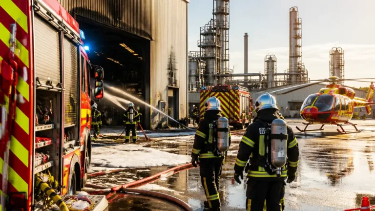 Rouen : explosion à l’usine Pharmasynthese à Saint‑Pierre‑lès‑Elbeuf, un salarié gravement brûlé