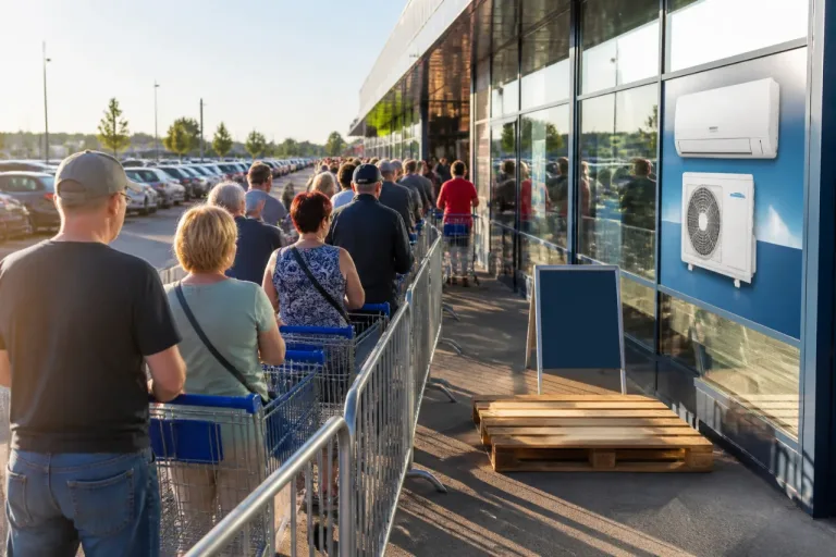 Ruée chez Lidl à Landres: des centaines de clients pour seulement quatre climatiseurs