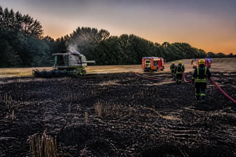 Sainte-Colombe-en-Bruilhois : un feu de moissonneuse embrase 3 ha de chaumes