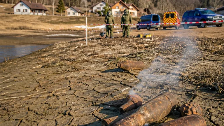Sécheresse : des engins de la Seconde Guerre mondiale réapparaissent dans des cours d'eau des Vosges