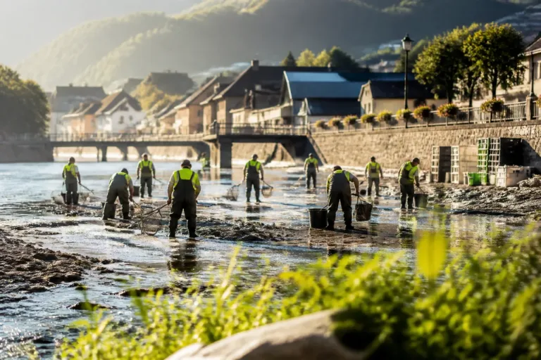 Secours aux poissons : nouvelle pêche de sauvetage organisée sur le Fier à Thônes